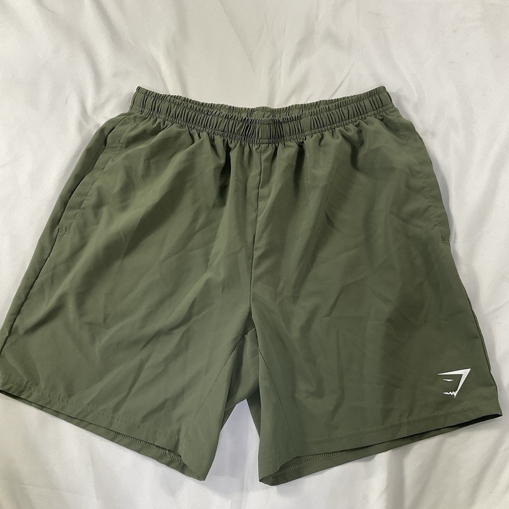 Gymshark Shorts Men's Waist 28 In Green Athletic Drawstring Running 184